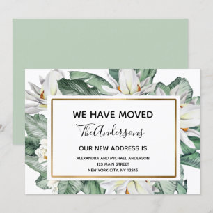 Moving Announcement Tropical Floral