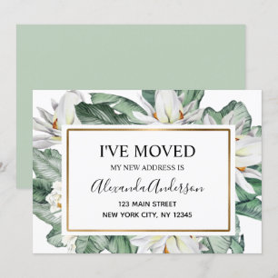 Moving Announcement Tropical Floral