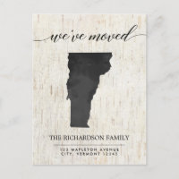 Moving announcement, Vermont state rustic