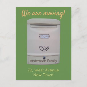 Moving Announcement White Mailbox Custom Text Postcard