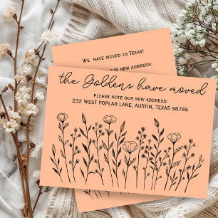 MOVING ANNOUNCEMENT Wildflowers Simple Custom