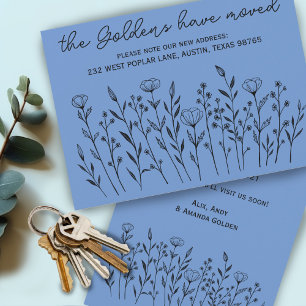 MOVING ANNOUNCEMENT Wildflowers Simple Custom