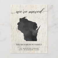 Moving announcement, Wisconsin state rustic