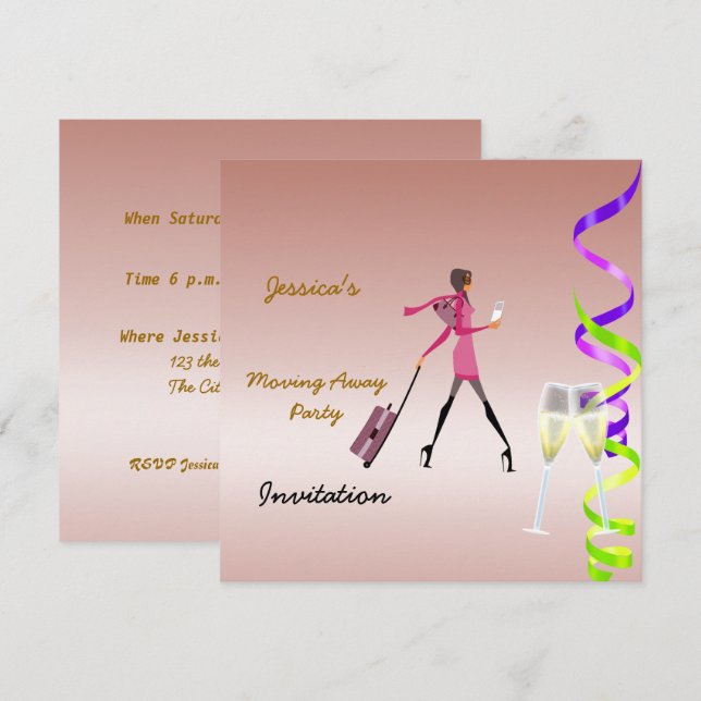 Moving Away Party  Invitation (Front/Back)