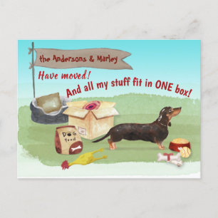 Moving Black Dachshund Dog Toys Our New Home Postcard