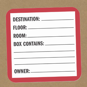 Moving Box Contents Label