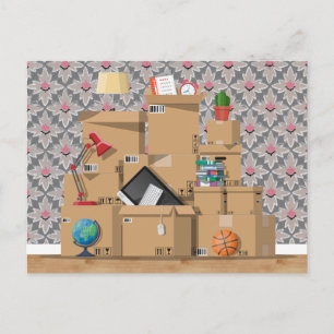 Moving Boxes New House Home Address Announcement P