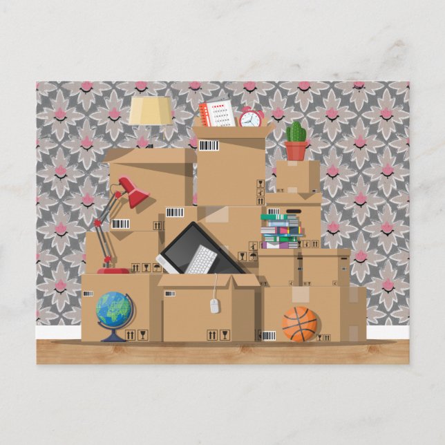 Moving Boxes New House Home Address Announcement P (Front)