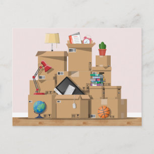 Moving Boxes New House Home Address Announcement P Postcard