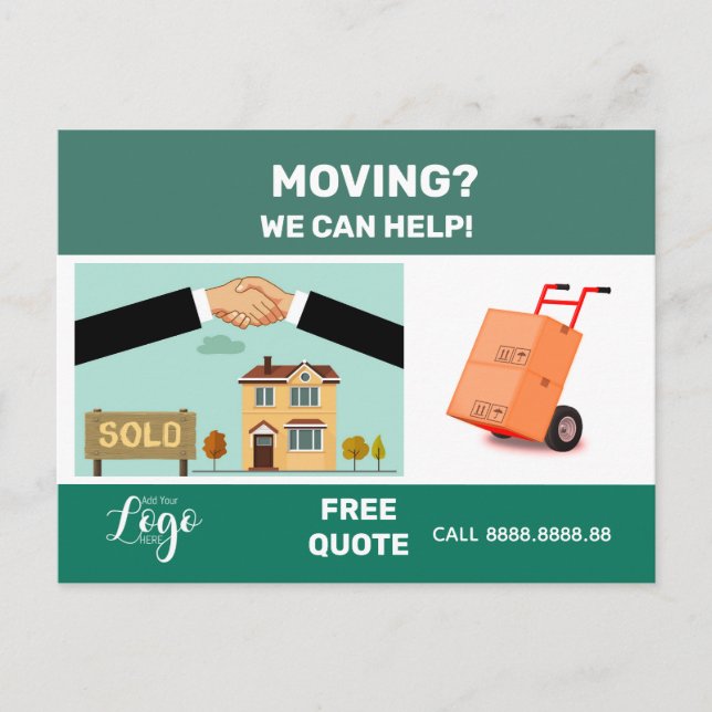 moving business - house removal company postcard (Front)