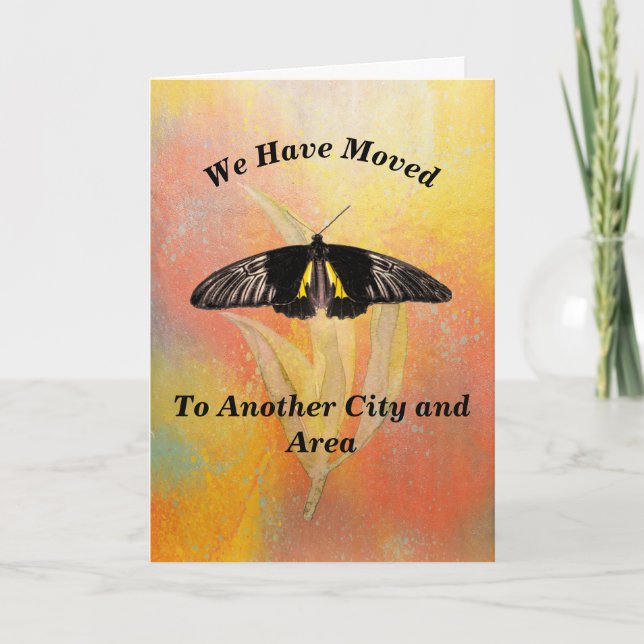 Moving Card Orange with Butterfly (Front)