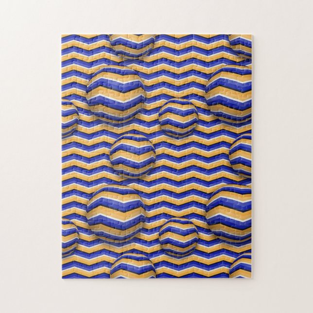 Moving Colorful Balls with Stripes Illusion Jigsaw Puzzle (Vertical)