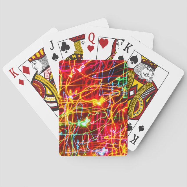 Moving Colour Lights in Red Yellow Green Blue Playing Cards (Back)