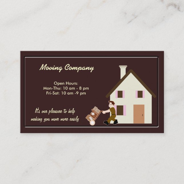 Moving Company Business Card (Front)