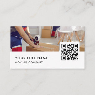 Moving Company QR Code Modern Business Business Card