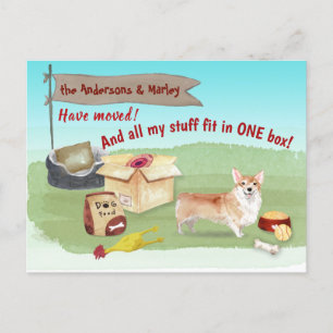 Moving Corgi Dog Toys Our New Home Postcard