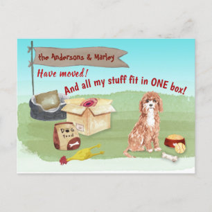 Moving Cute Cavapoo Dog Toys Our New Home Postcard