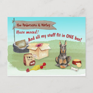 Moving Doberman Dog Toys Our New Home Postcard