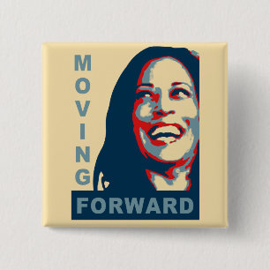 MOVING FOWARD - Kamala Harris for President 2024 15 Cm Square Badge