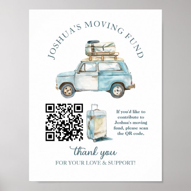 Moving Fund Going Away Party Sign (Front)