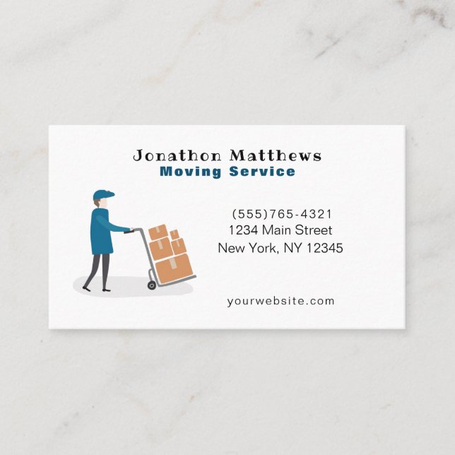 Moving Guy Company Service Business Card (Front)