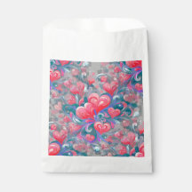 Moving heart pattern, red and blue.