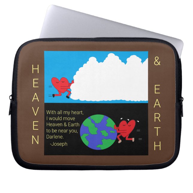 Moving Heaven & Earth Romantic Laptop Sleeve (Front)