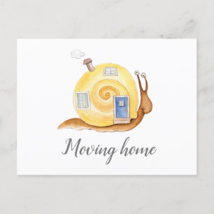 Moving home advance notice snail house move announcement postcard