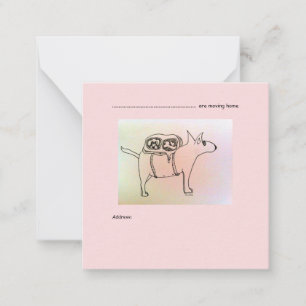 Moving Home with Dogs 6.4 x 6.4 cm Flat Note Card