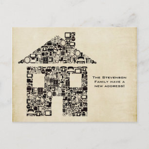 Moving House New Address Notification Note Card