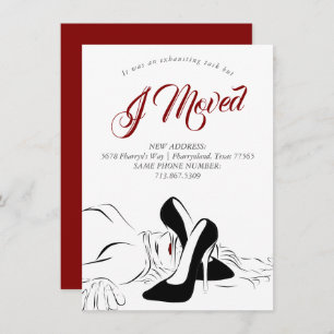 Moving is Exhausting   Black and Red New Address Announcement