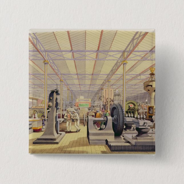 Moving Machinery, plate 49 from 'Dickinsons' Compr 15 Cm Square Badge (Front)