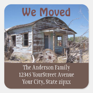 Moving New Address Square Sticker