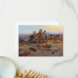 Moving Out by Charles Marion Russell Thank You Card