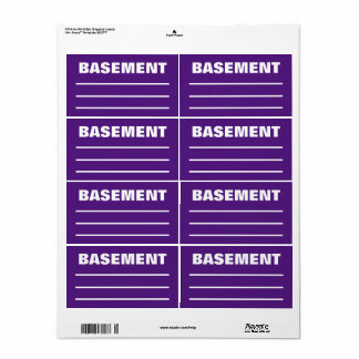Moving Packing Organising Labels -  Basement