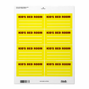 Moving Packing Organising Labels -  Child Bedroom