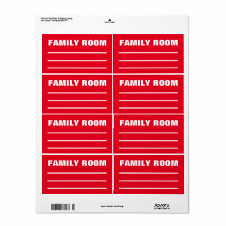 Moving Packing Organising Labels -  Family Room 