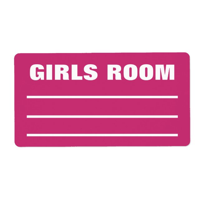 Moving Packing Organising Labels - Girls Bedroom (Front)