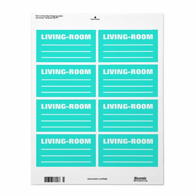 Moving Packing Organising Labels - Living Rooms (Full Sheet)