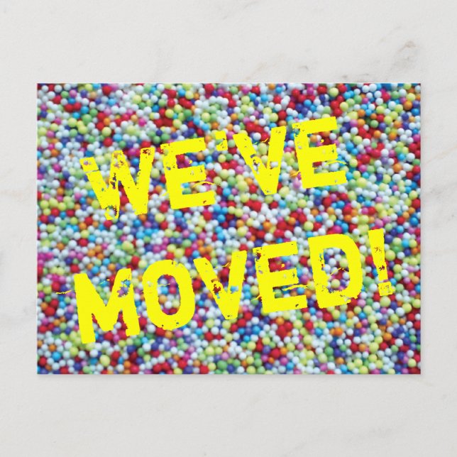 Moving postcard with colourful candy sprinkles (Front)
