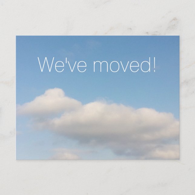 Moving postcards with blue sky and white clouds (Front)