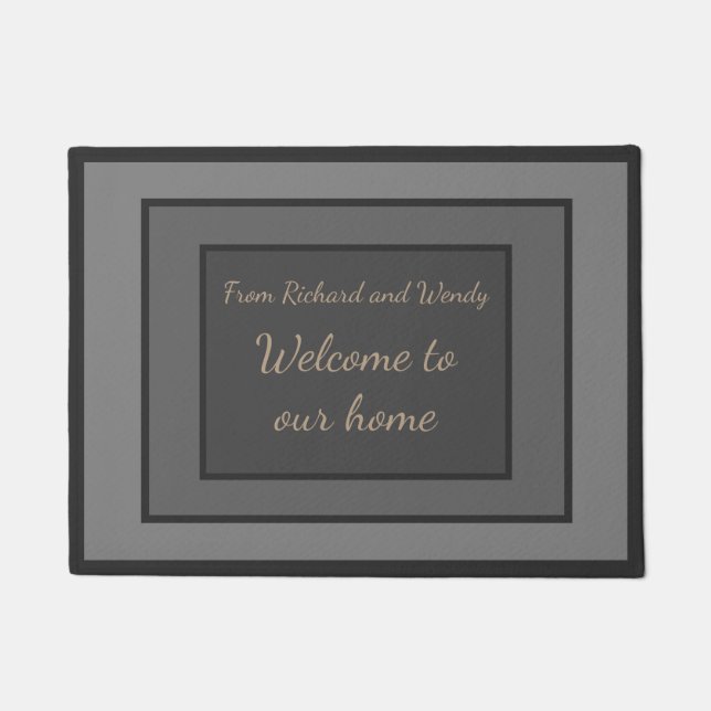 Moving Present, Luxury Door Mat, Grey / Gray Doormat (Front)