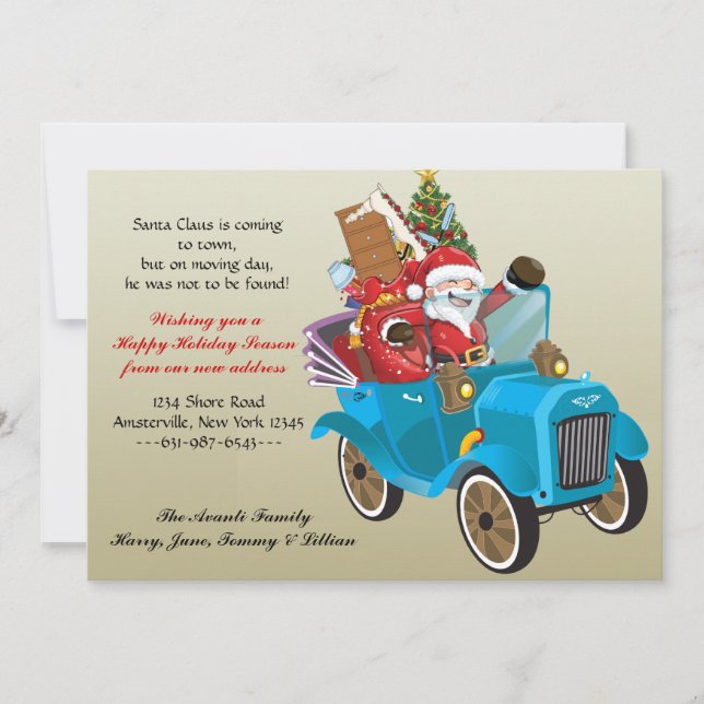 Moving Santa Holiday Moving Announcement (Front)