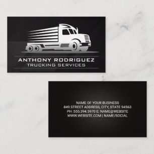 Moving Semi Truck Logo Transport Goods Business Card