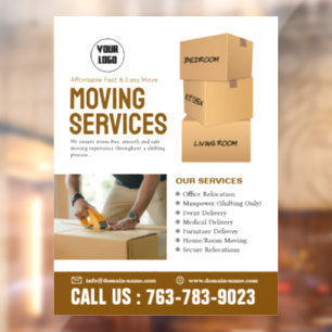 Moving Services Custom Window Cling