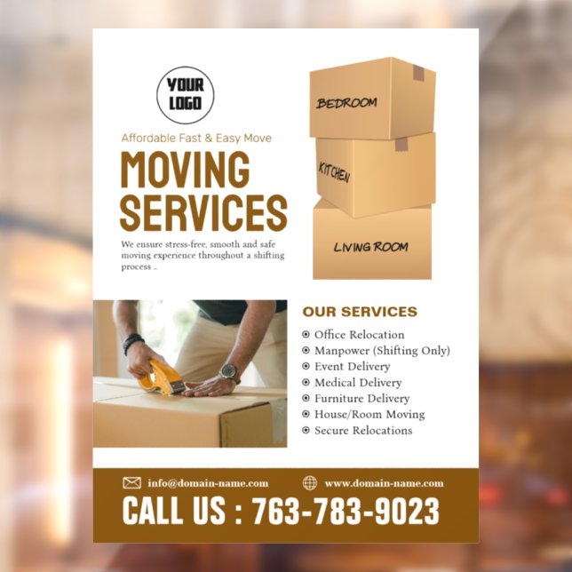Moving Services Custom Window Cling (Sheet 2)