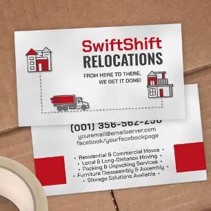 Moving Services - Relocation - Line art Business Card