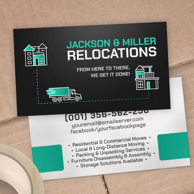 Moving Services - Relocation - Line art Business Card (Creator Uploaded)
