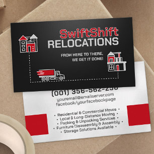 Moving Services - Relocation - Line art Business Card