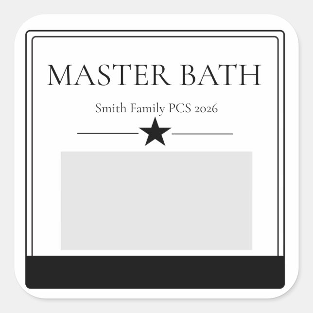 Moving Sticker Room Label  (Front)